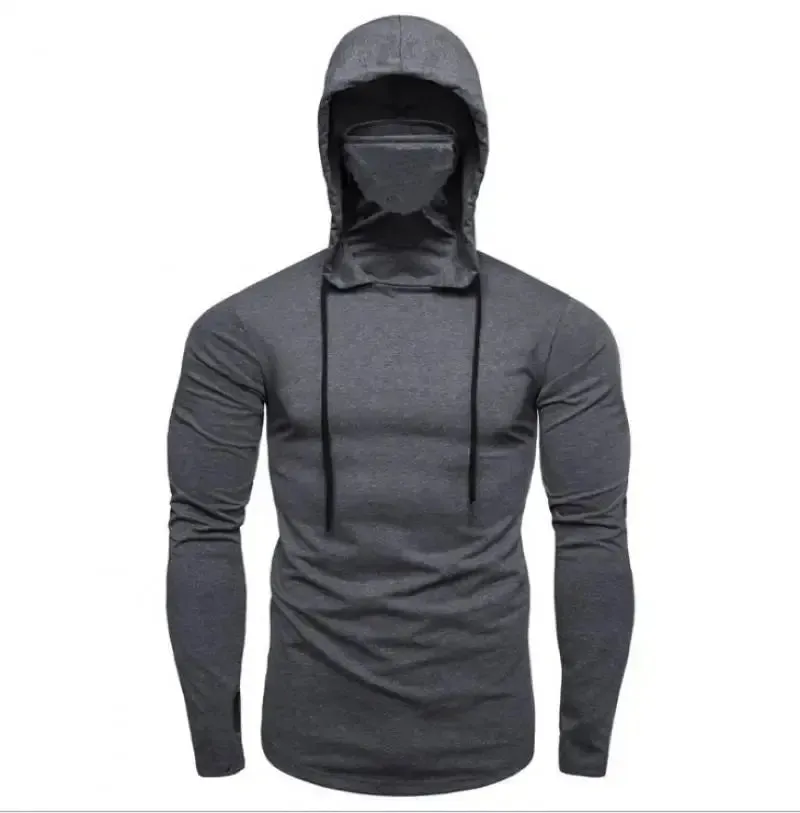 2023 Men Solid Color Hoodies Autumn Leisure Fitness Sweatshirt Men's Thin Sweater Hooded Long-Sleeved Hoodie M-5XL