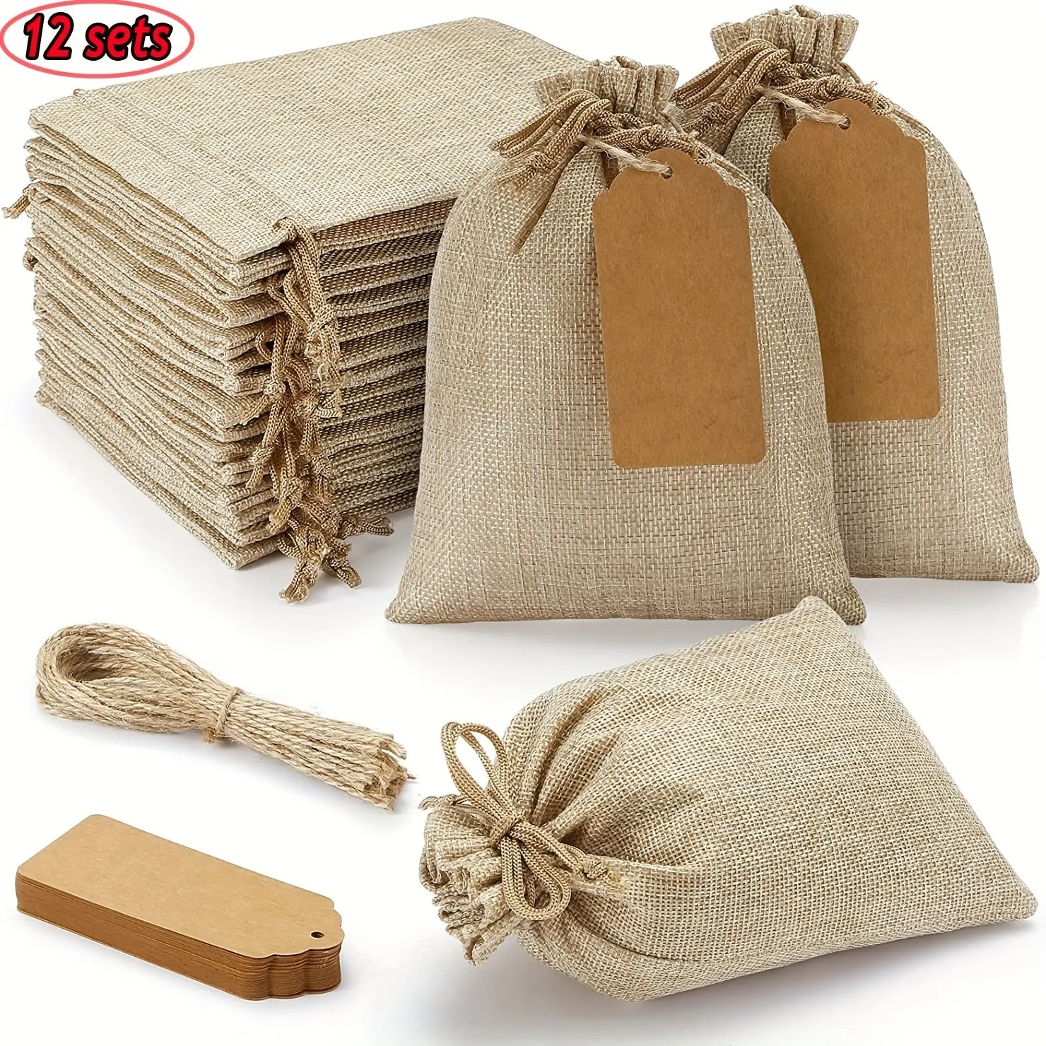 25 Set Drawstring Gift Bags for Wedding Party and Crafts