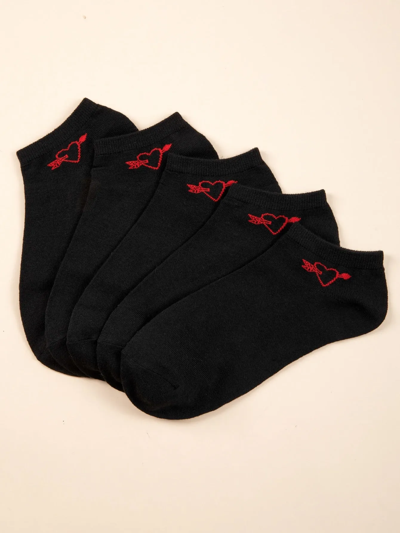 5pairs Heart & Arrow Ankle Socks Silly Socks for Women Funky Socks Funny Socks