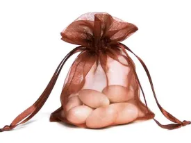 5x7 Chocolate Sheer Organza Bags -10 pcs