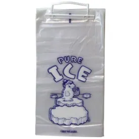 8 lb. Plastic Ice Bags on Wicket - "PURE ICE" Polar Bear