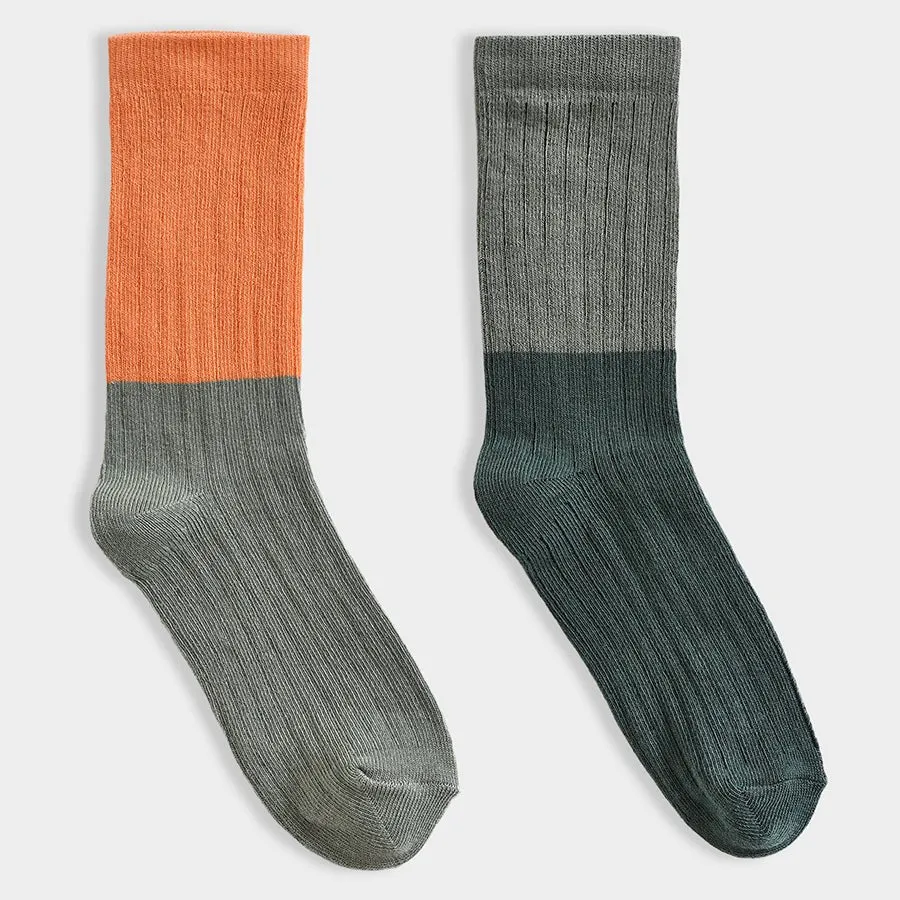 Adventure Dual Colored Knitted Socks Pack of 2