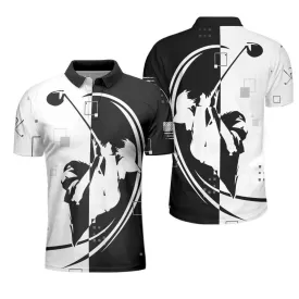 American Golfer Hard Swing Us Flag Polo Shirt, Black And White American Flag Polo Shirt, Best Golf Shirt For Men Coolspod