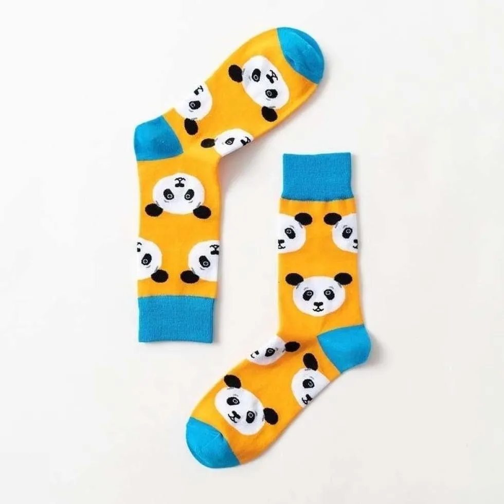 Animal Socks Pandas | Yellow