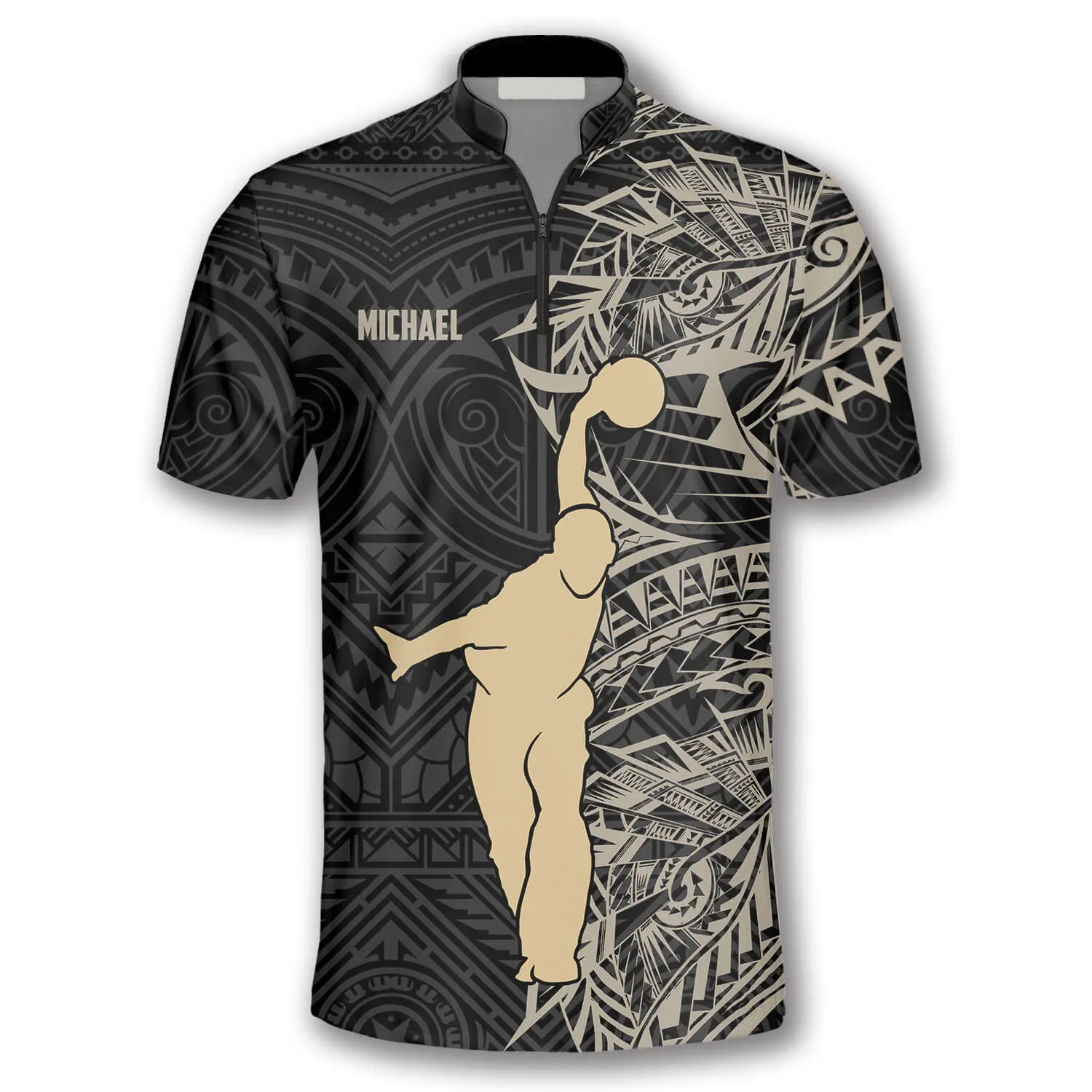 Apricot Bowling Player Custom Bowling Jerseys for Men, Tribal Bowling Shirt, Custom Bowling Shirt