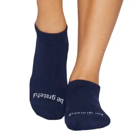 Be Grateful Grip Socks (Navy/White)