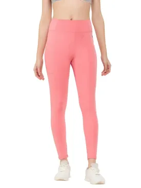 Clovia Women's Snug Fit High-Rise Active Tights (AB0100P22_Pink_L)