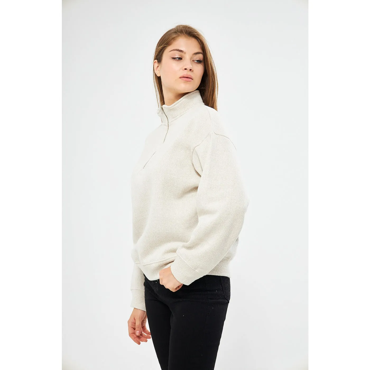 Cream White Oversized Sweatshirt