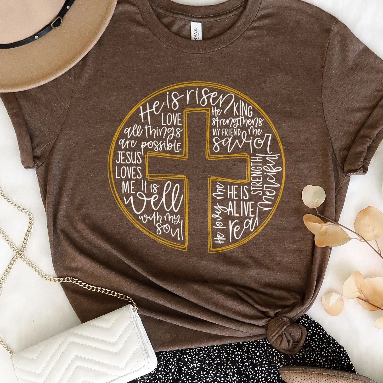 Cross Circle Sublimation Tee Shirts For Women - Christian Shirts for Women - Religious Tee Shirts