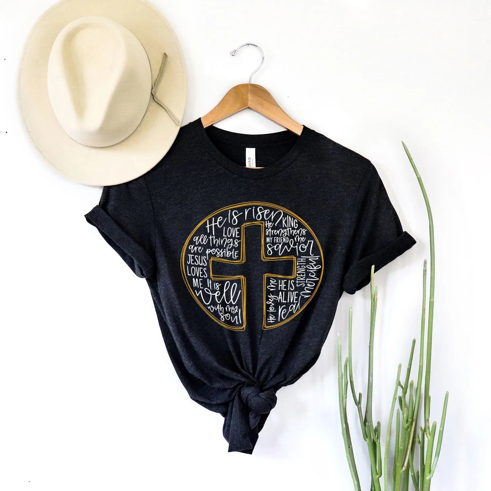 Cross Circle Sublimation Tee Shirts For Women - Christian Shirts for Women - Religious Tee Shirts