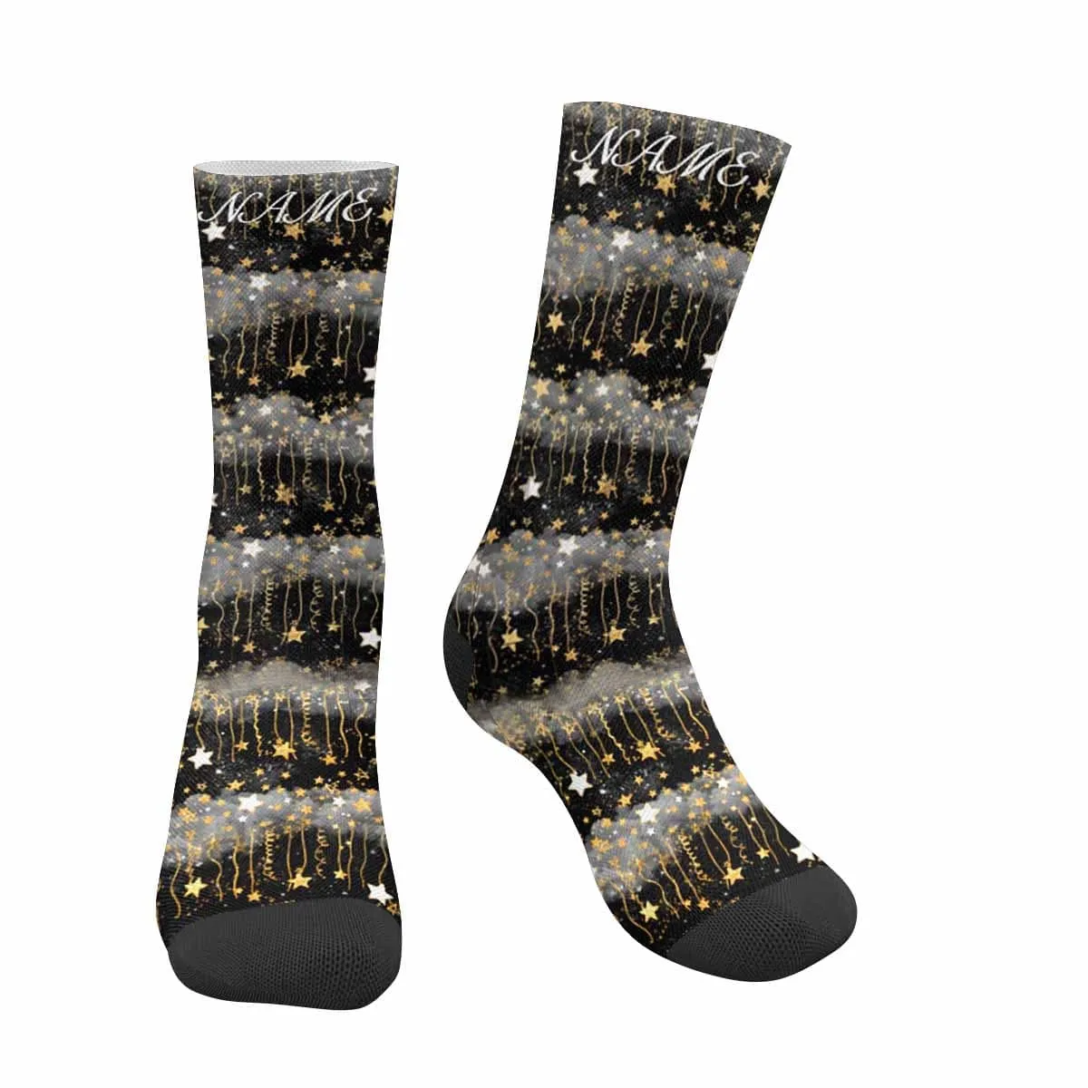 Custom Name Stars Sublimated Crew Socks