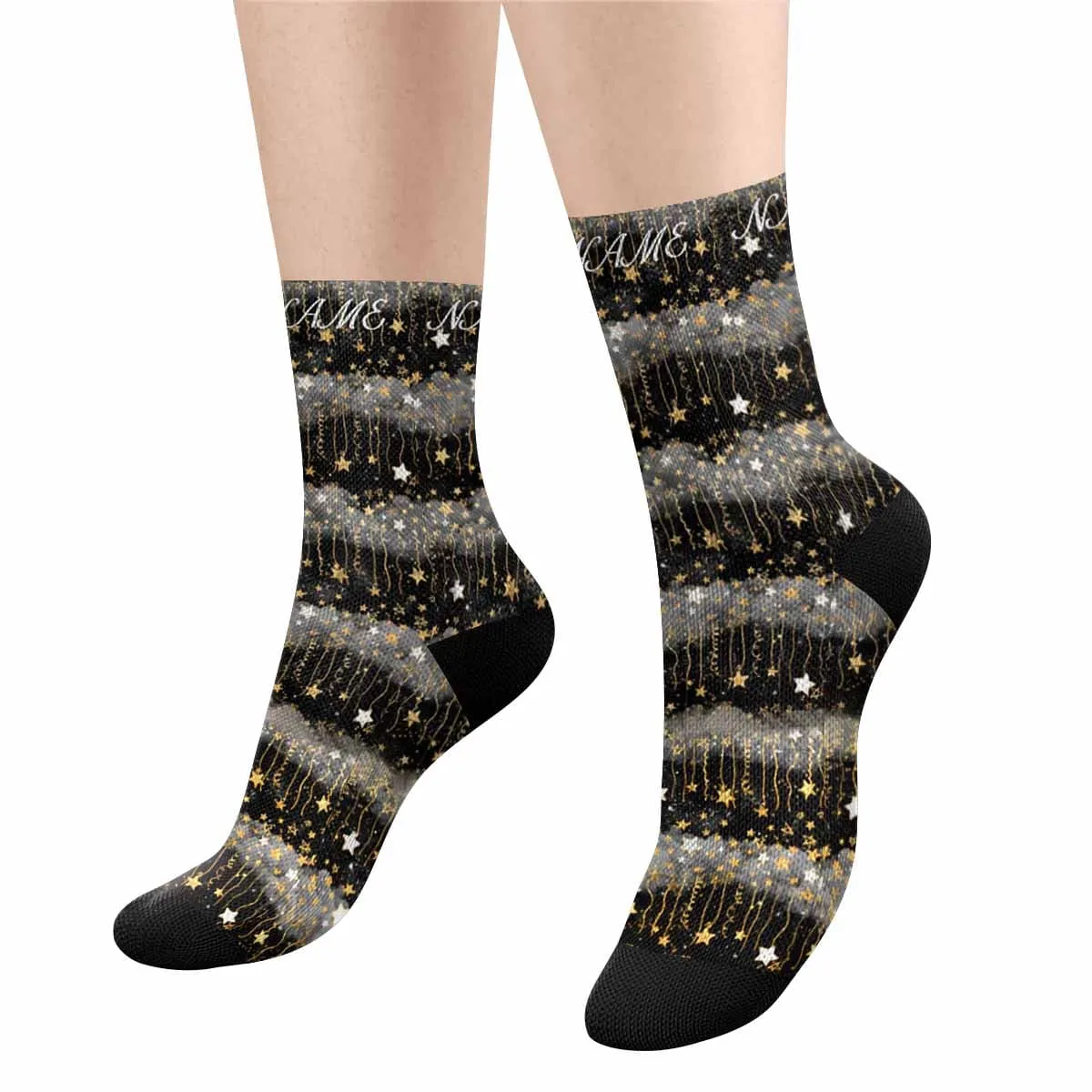 Custom Name Stars Sublimated Crew Socks