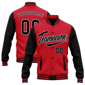 Custom Raglan Sleeves Jacket Bomber Full-Snap Varsity Letterman Personalized Jacket FZ005-D025002-1