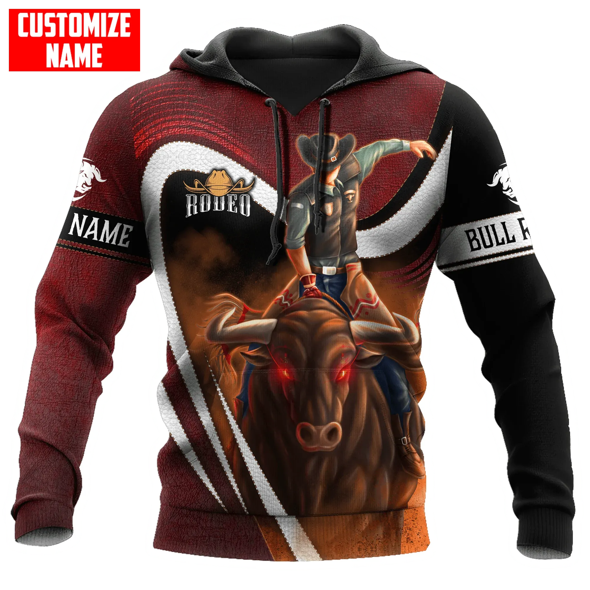 Customized Bull Riding Hoodies For Men And Women, American Cowboy Hoodies