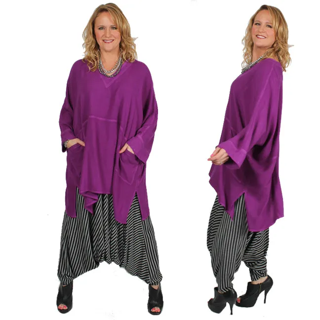 Dairi Fashions Nobi Magenta 2-Pocket Top Boho Moroccan Cotton Plus Sml-6x