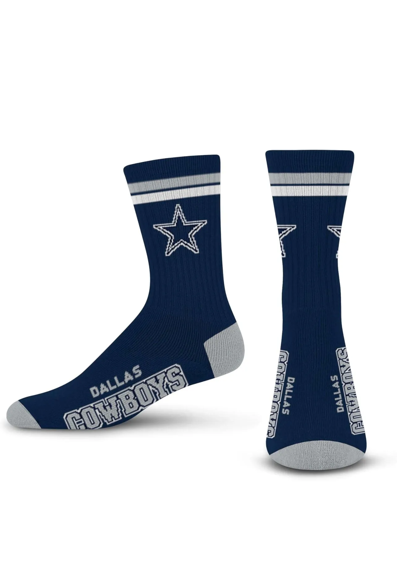 Dallas Pro Football Socks Adult Team Logo and Colors Large Crew Sport Socks Footwear for Men and Women Game Day Apparel