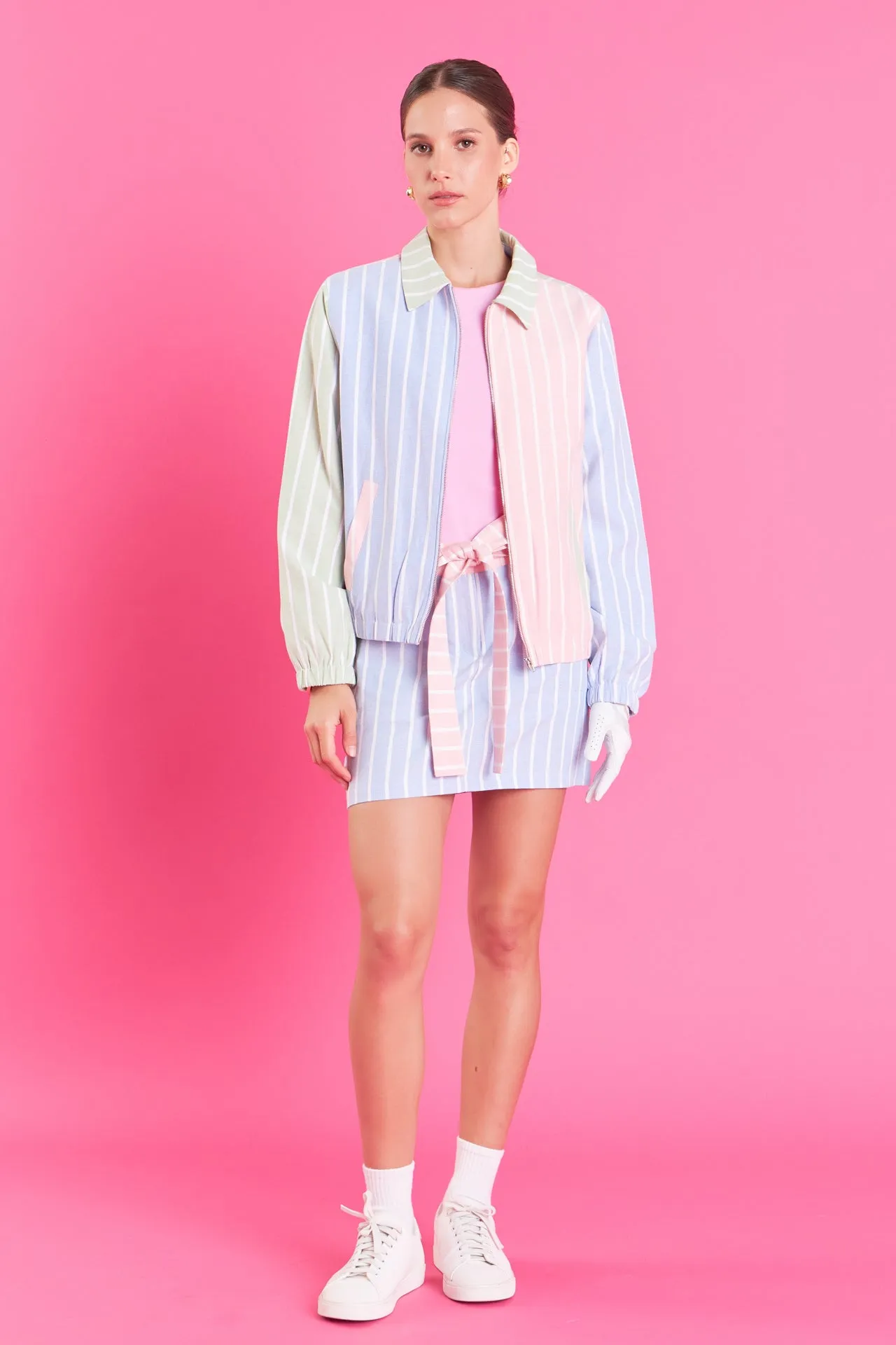 English Factory - Stripe Color Block Jacket