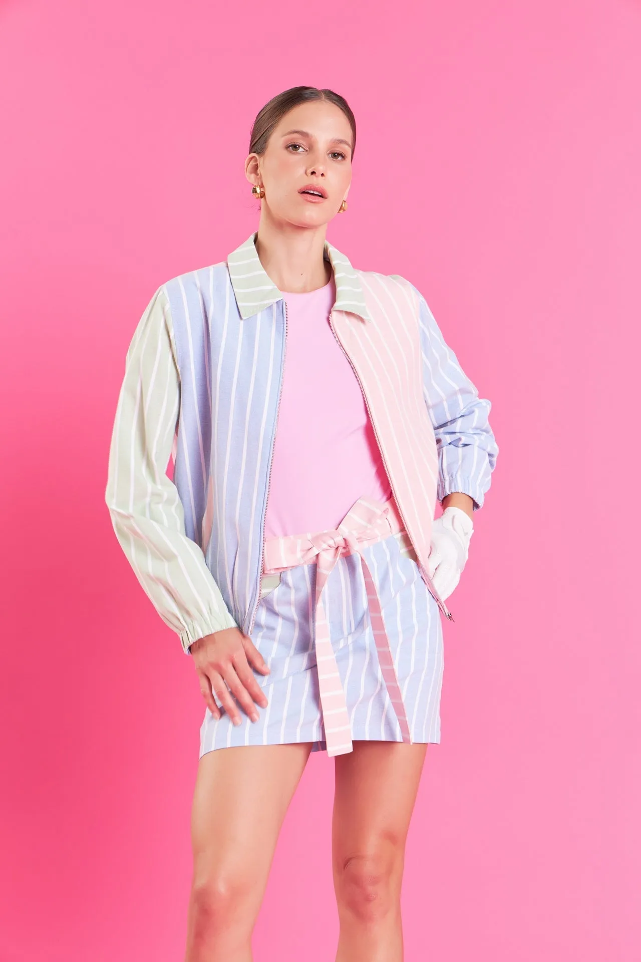 English Factory - Stripe Color Block Jacket