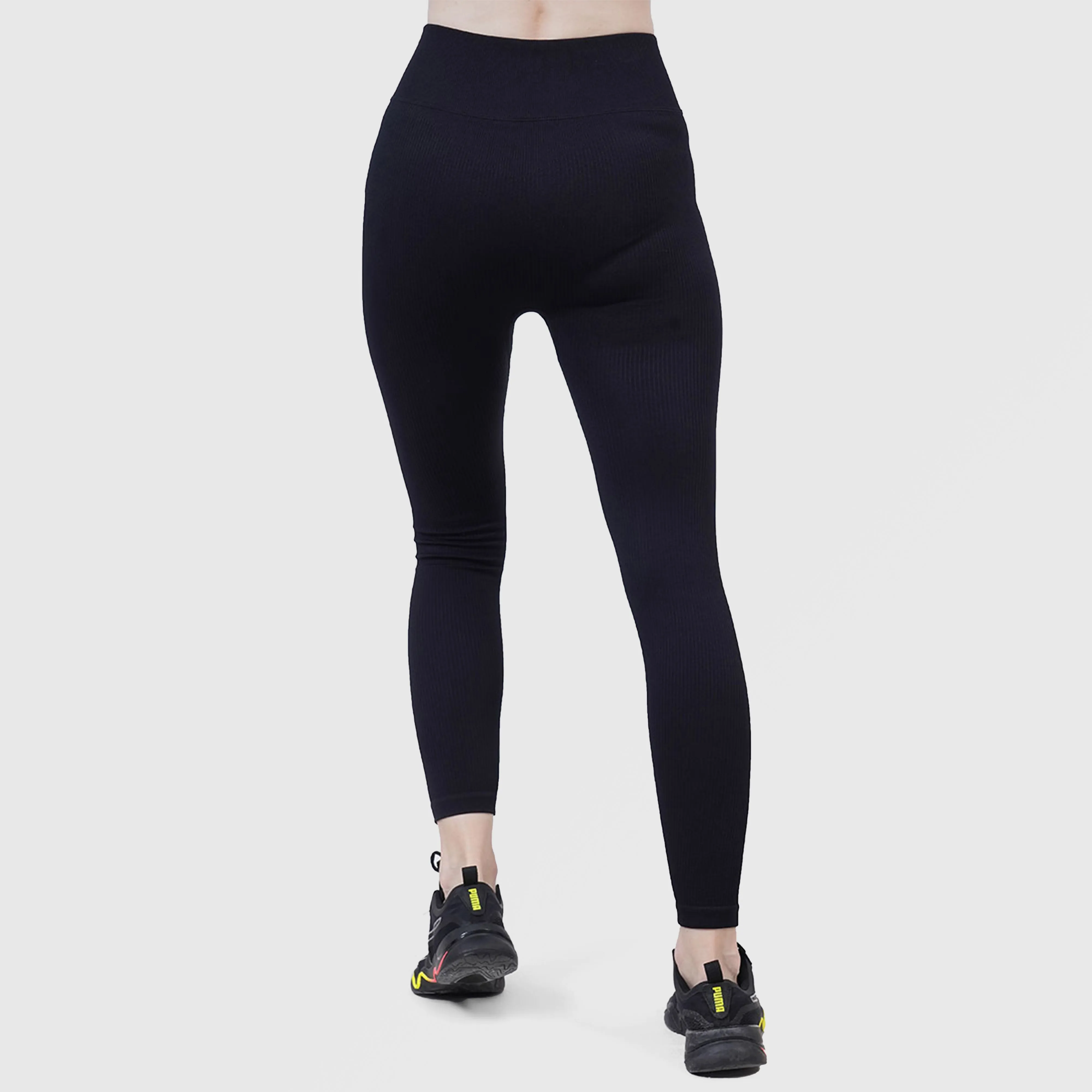 Fitness Ribbed Leggings (Black)