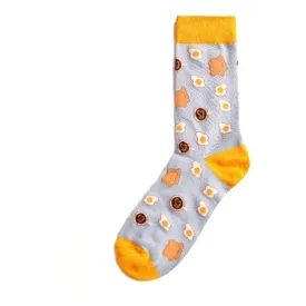 Food Socks Toast & Egg | Grey