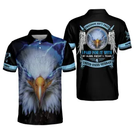 Freedom Isn't Free American Eagle Veteran Custom Polo Shirt