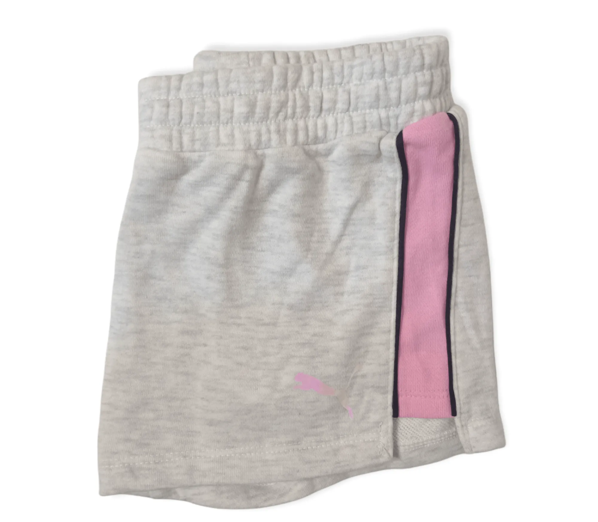 Girls Sports Short - Grey x Pink line