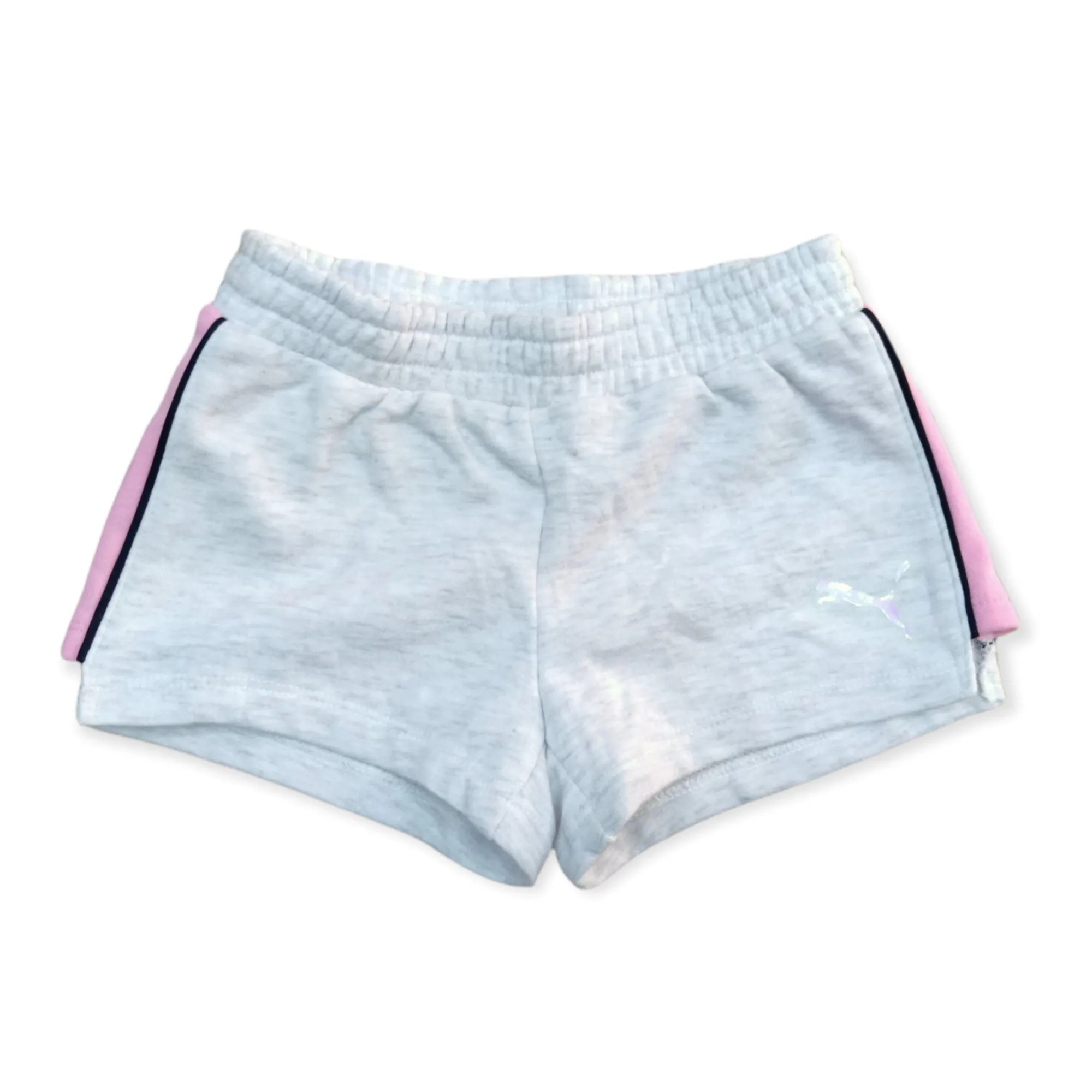 Girls Sports Short - Grey x Pink line