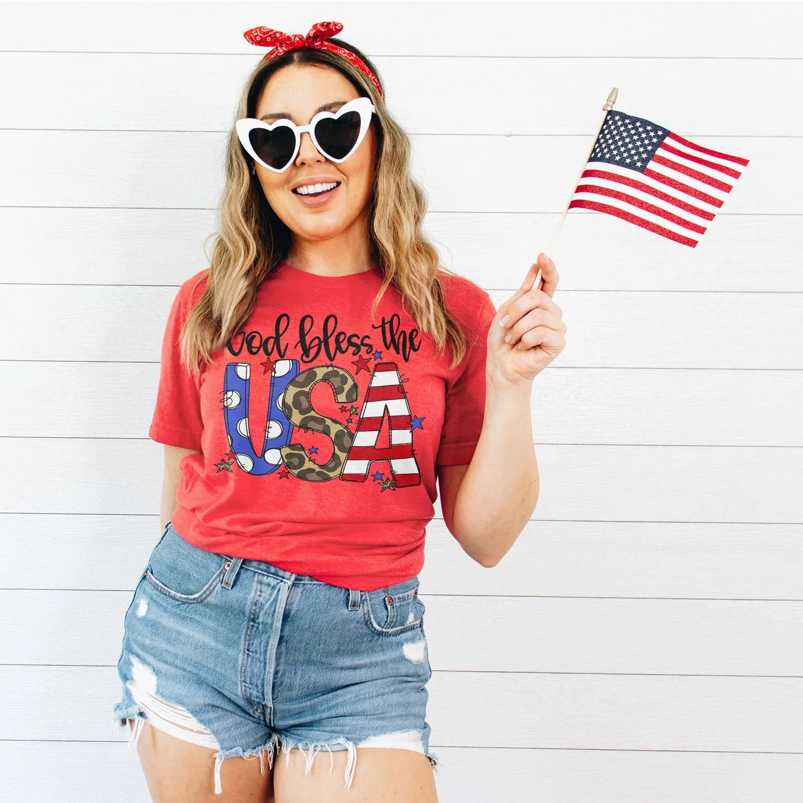 God Bless The USA Tee Shirts For Women - Christian Shirts for Women - Religious Tee Shirts