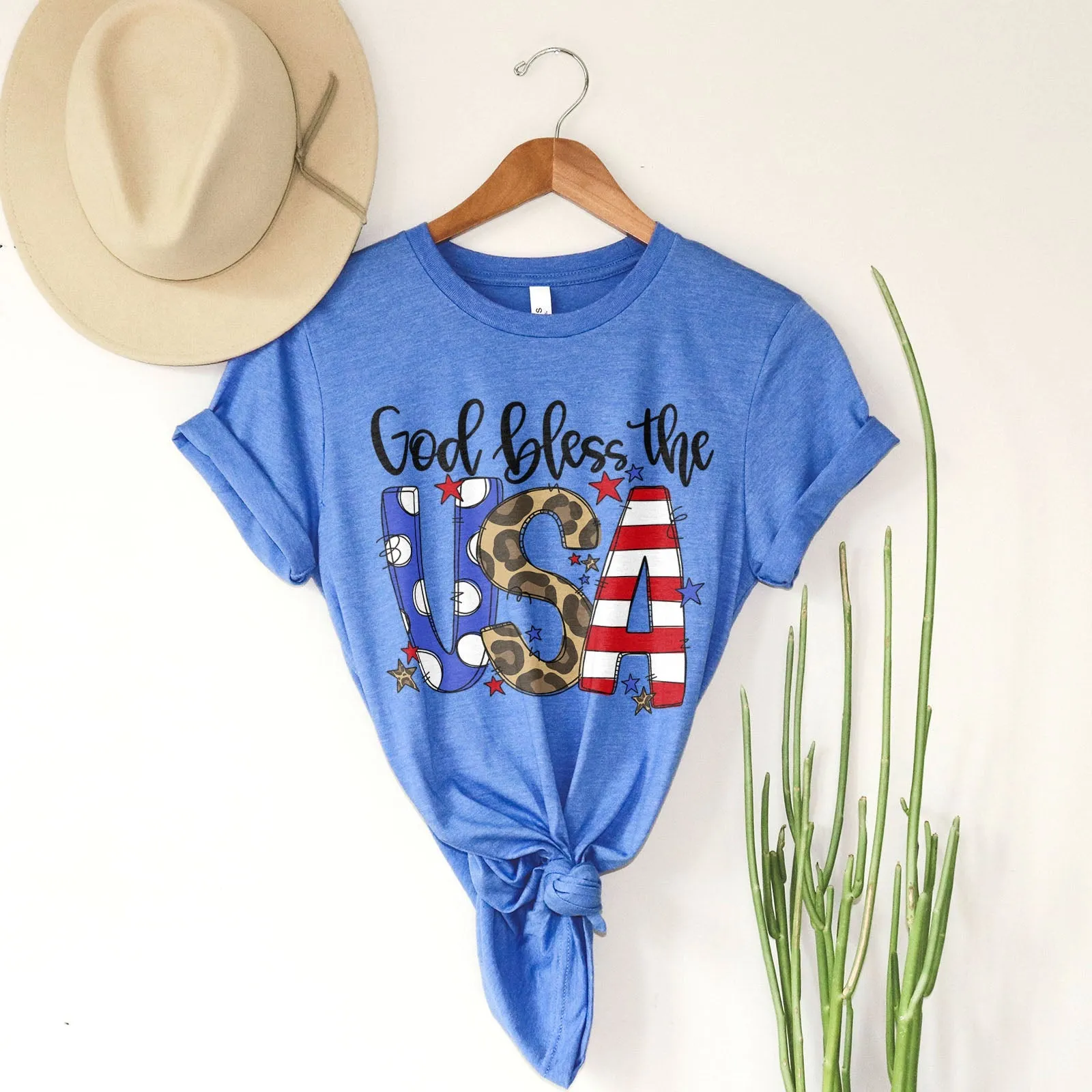 God Bless The USA Tee Shirts For Women - Christian Shirts for Women - Religious Tee Shirts