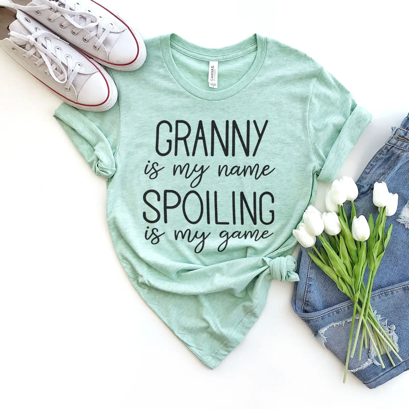 Granny Is My Name Spoiling Is My Game Shirts For Women - Christian Shirts for Women - Religious Tee Shirts