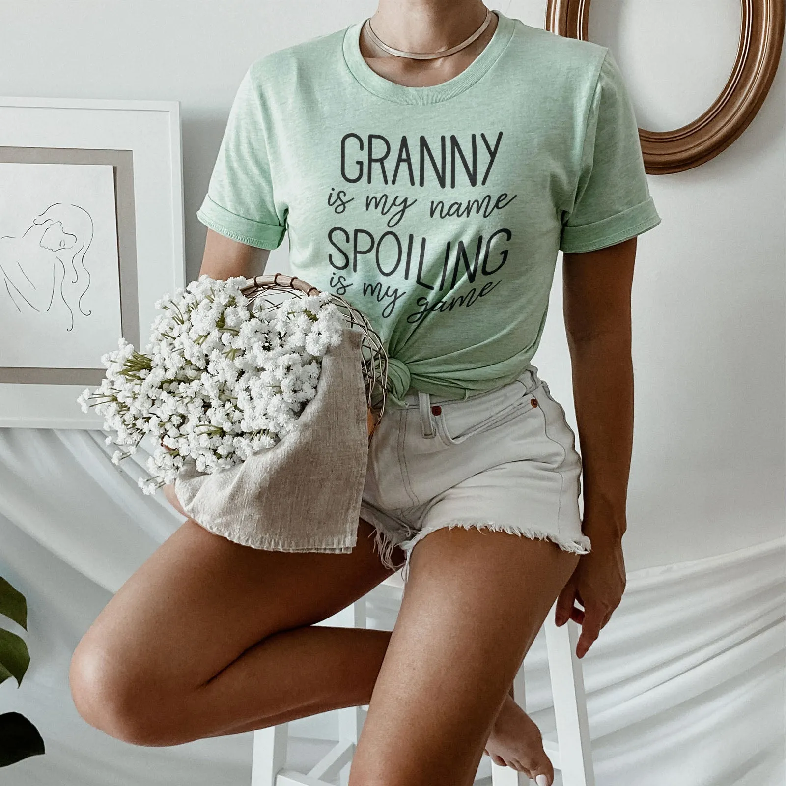 Granny Is My Name Spoiling Is My Game Shirts For Women - Christian Shirts for Women - Religious Tee Shirts