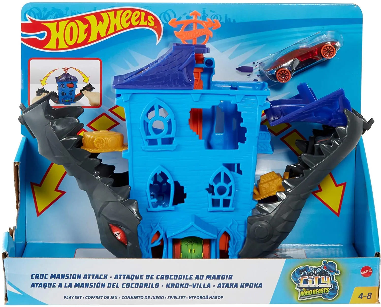 Hot Wheels Croc Mansion Attack Playset