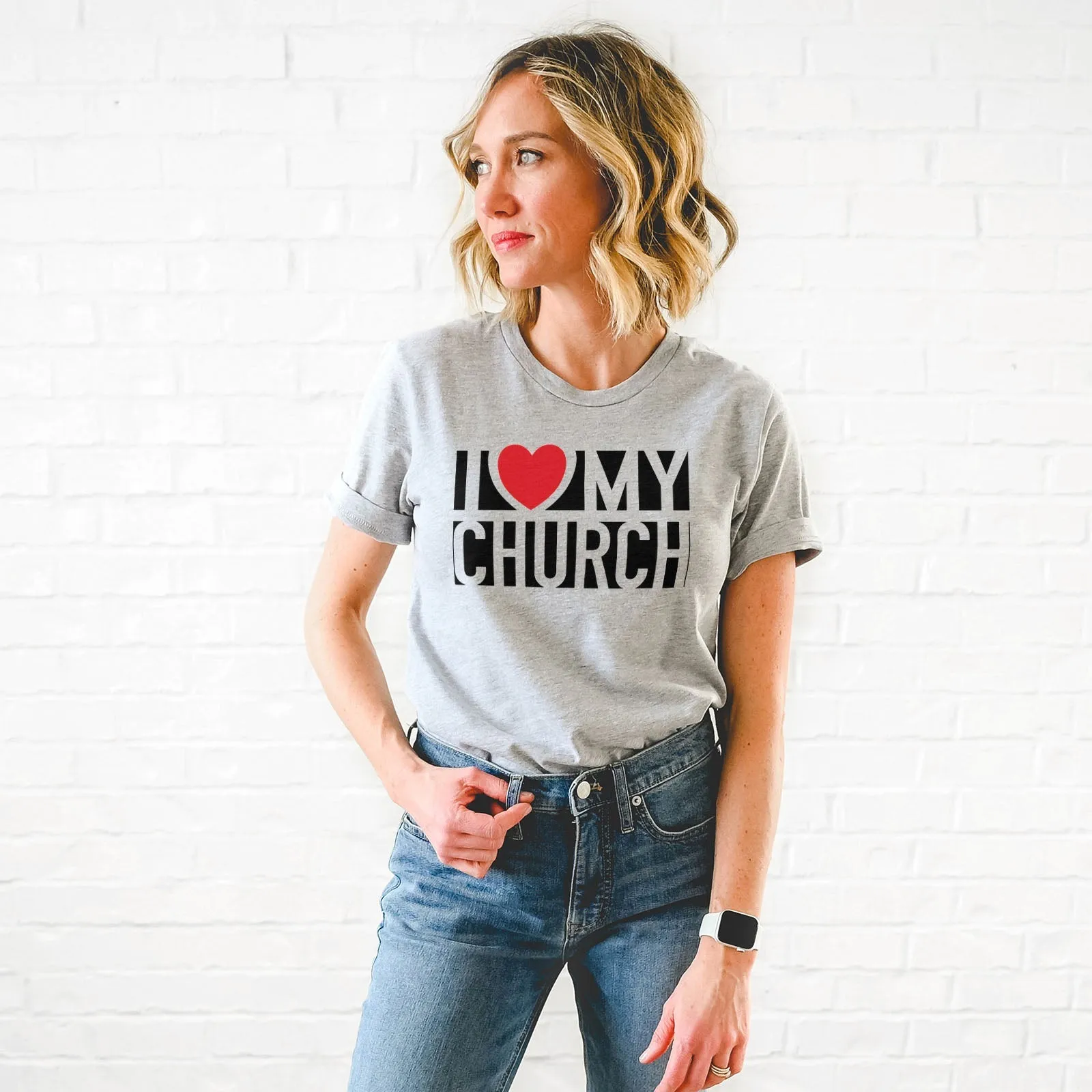 I Love My Church Tee Shirts For Women - Christian Shirts for Women - Religious Tee Shirts