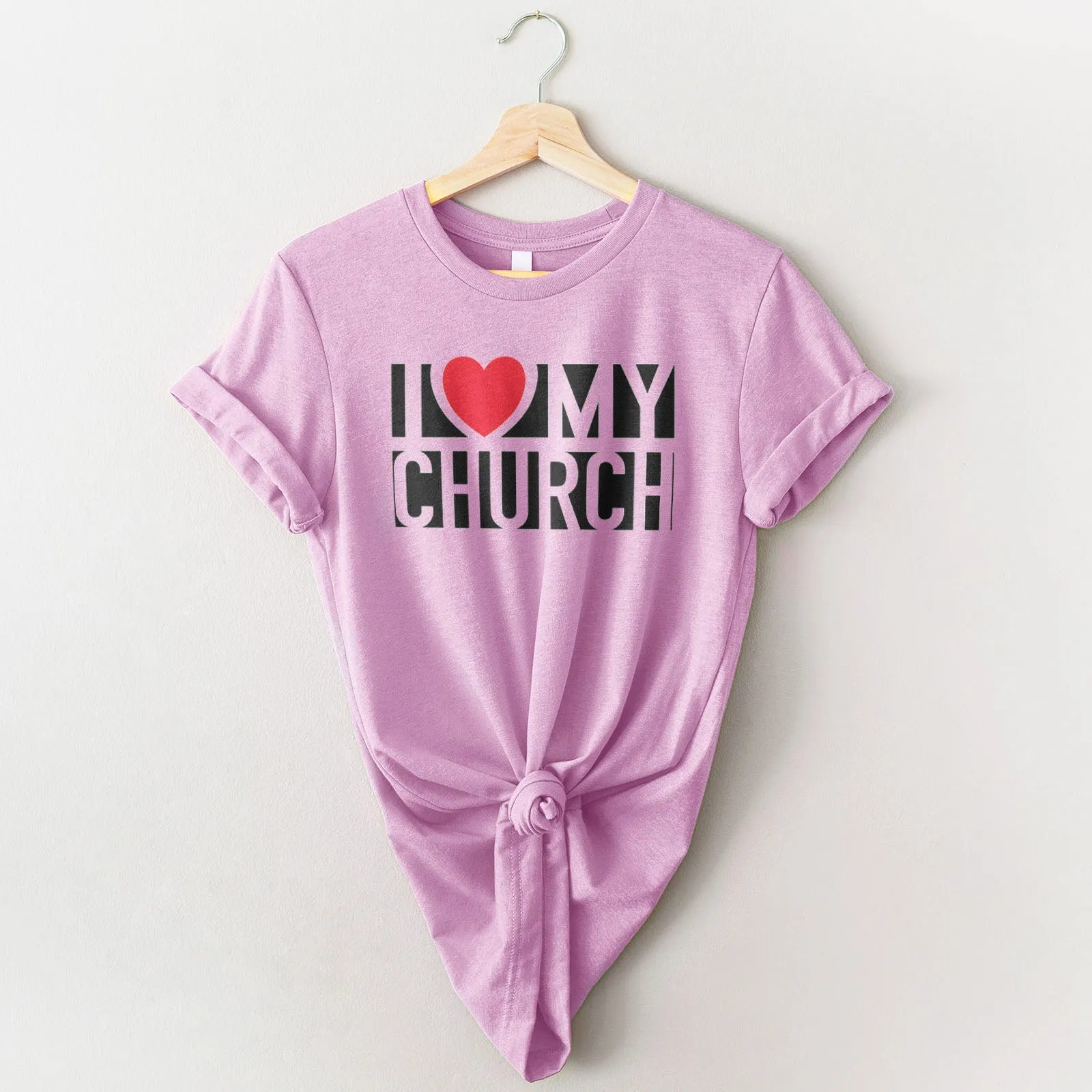 I Love My Church Tee Shirts For Women - Christian Shirts for Women - Religious Tee Shirts