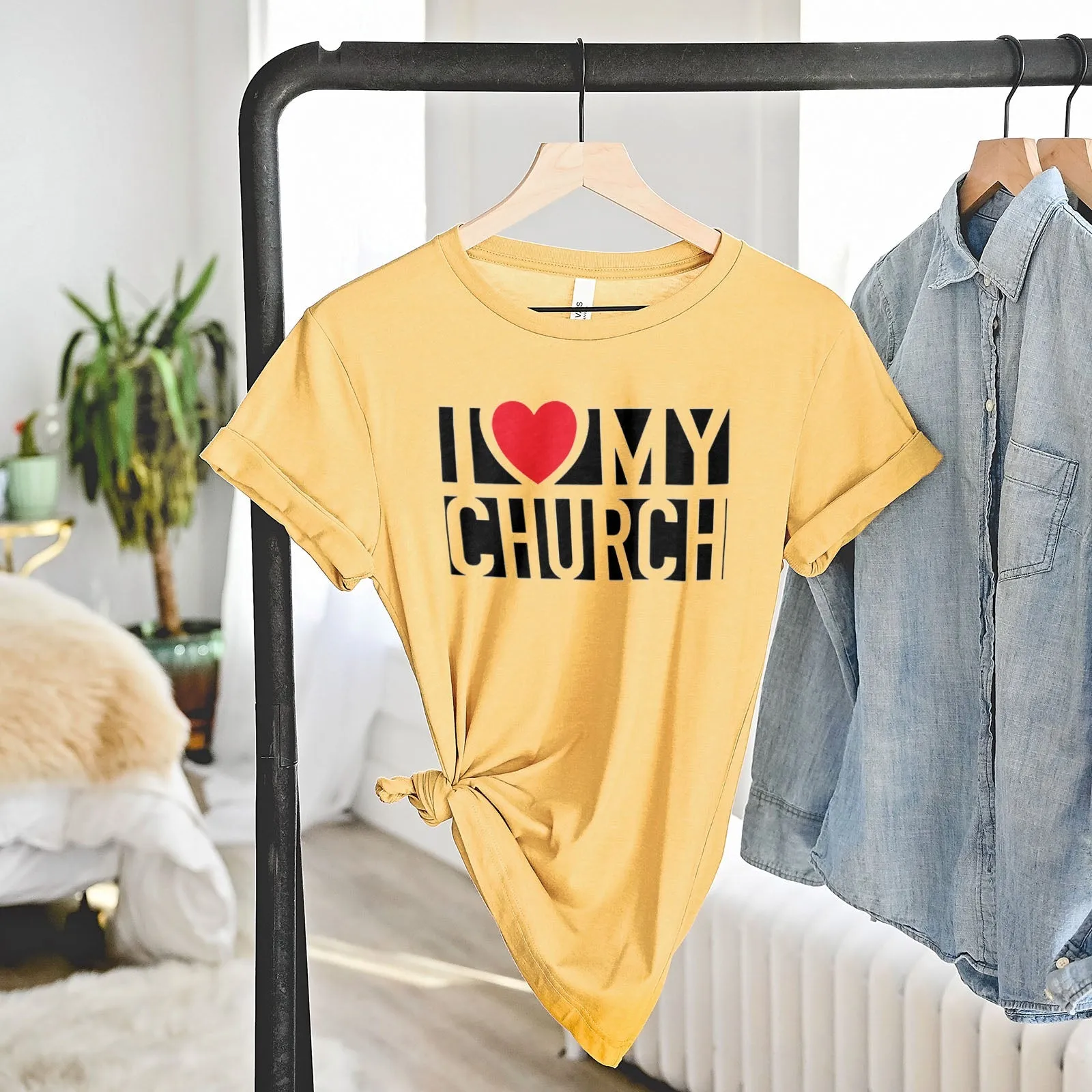 I Love My Church Tee Shirts For Women - Christian Shirts for Women - Religious Tee Shirts