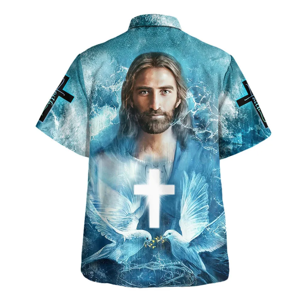 Jesus Pigeon Cross Hawaiian Shirts For Men & Women - Christian Hawaiian Shirt - Hawaiian Summer Shirts