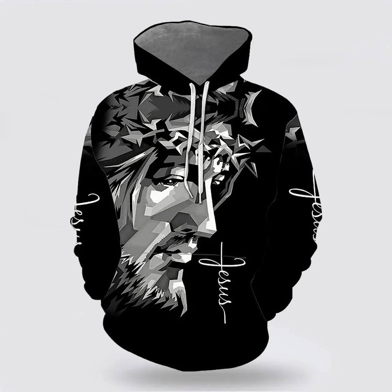 Jesus Pray Lion Crucifixion Of Jesus 3d Hoodies For Women Men - Christian Apparel Hoodies