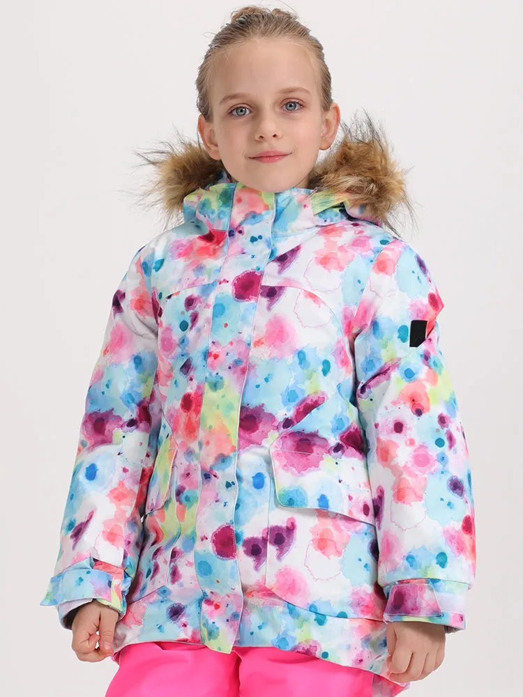 Kid's Colorful Spots Winter Snowboard Jacket