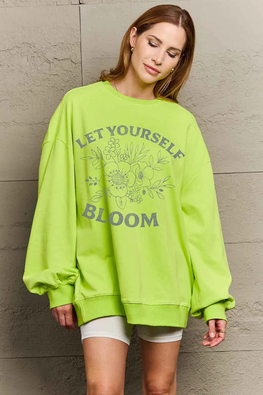 LET YOURSELF BLOOM Graphic Sweatshirt