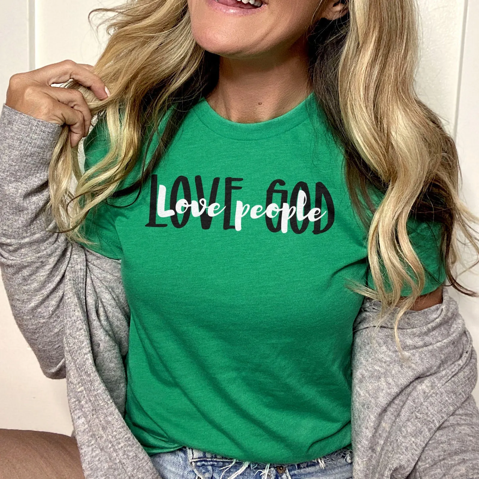 Love God Love People Tee Shirts For Women - Christian Shirts for Women - Religious Tee Shirts