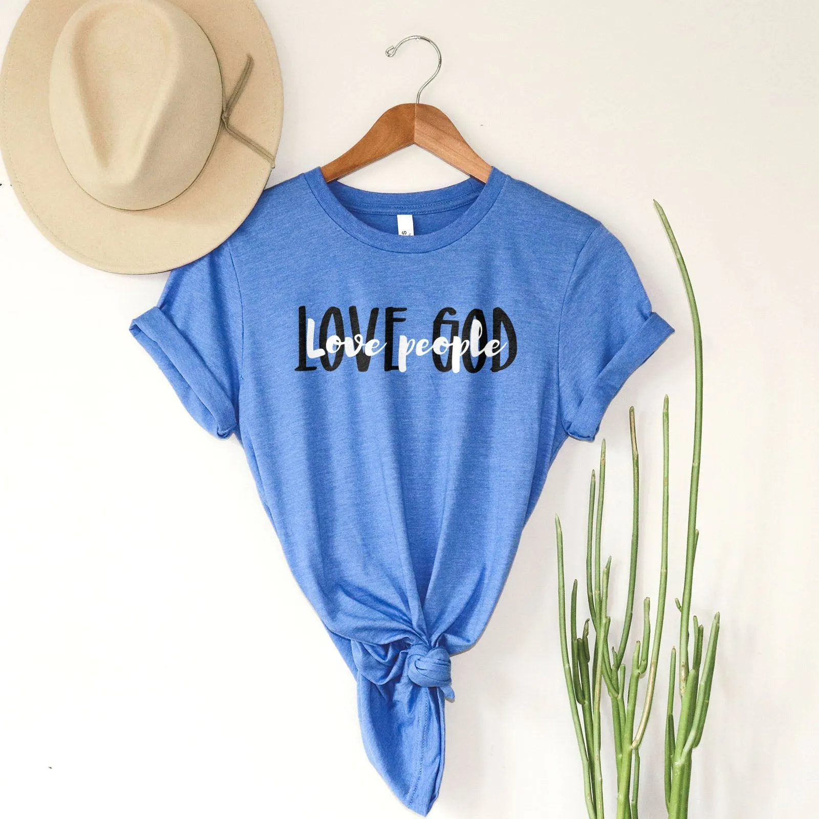 Love God Love People Tee Shirts For Women - Christian Shirts for Women - Religious Tee Shirts