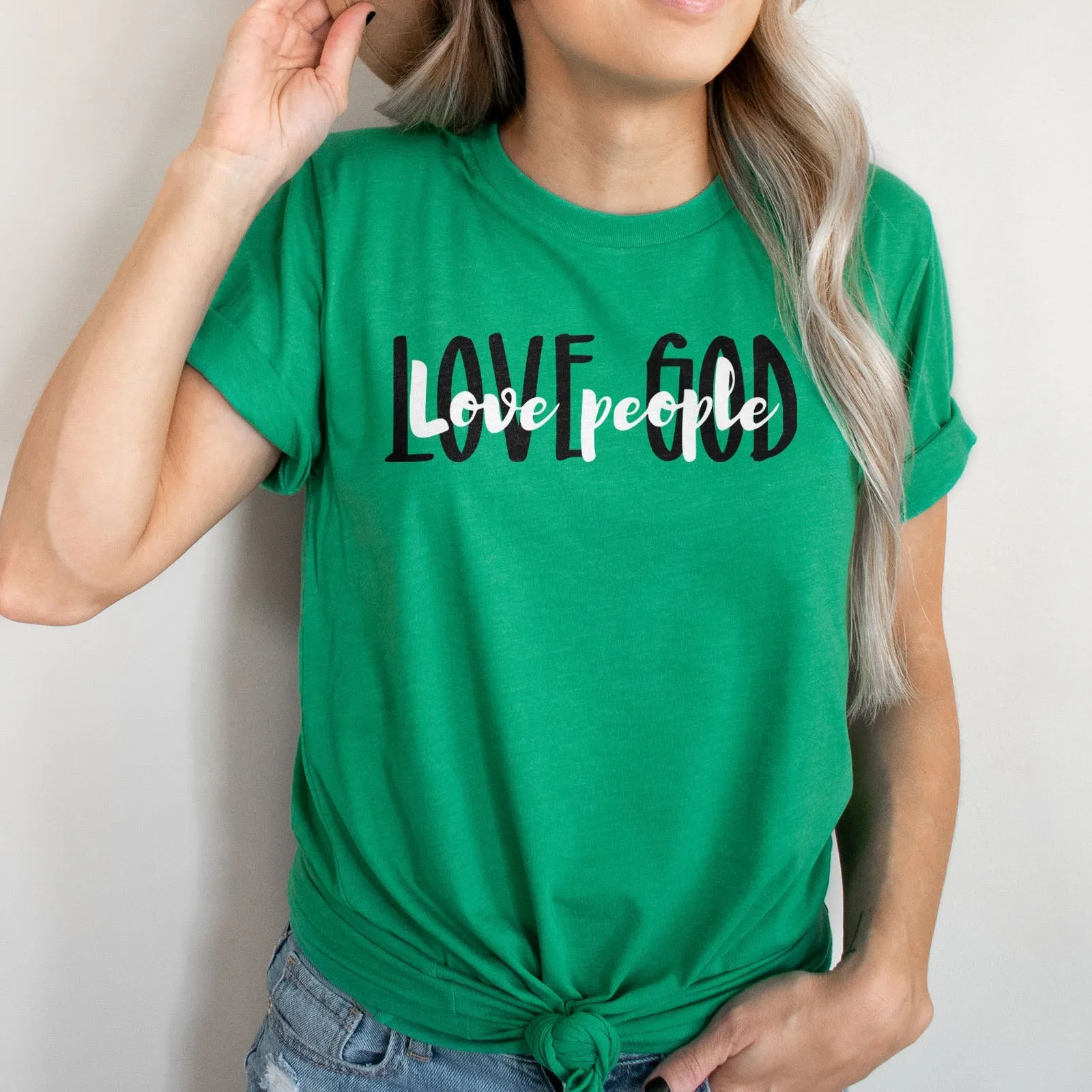 Love God Love People Tee Shirts For Women - Christian Shirts for Women - Religious Tee Shirts