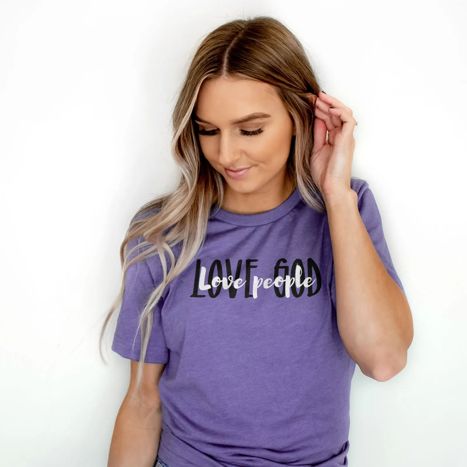 Love God Love People Tee Shirts For Women - Christian Shirts for Women - Religious Tee Shirts