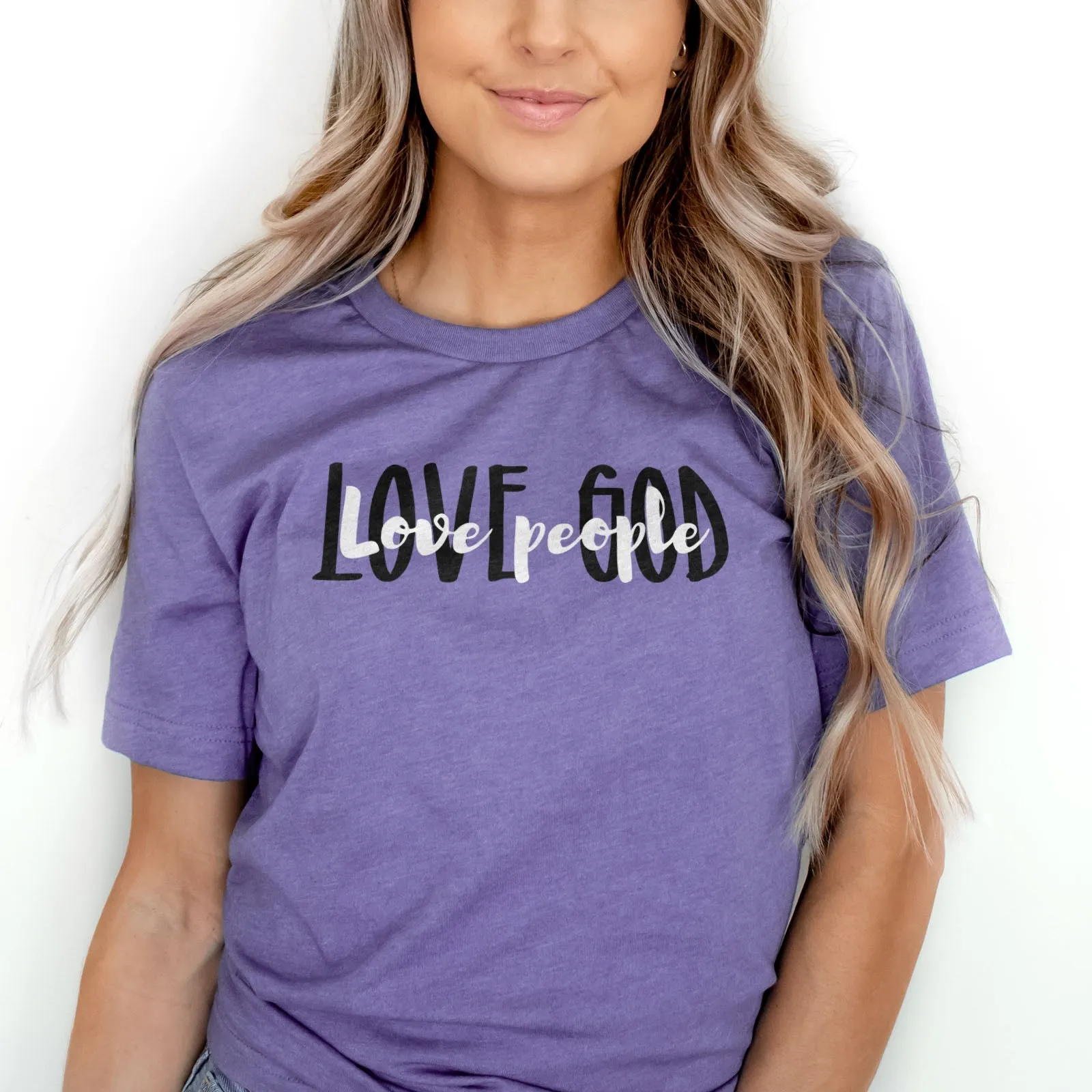 Love God Love People Tee Shirts For Women - Christian Shirts for Women - Religious Tee Shirts