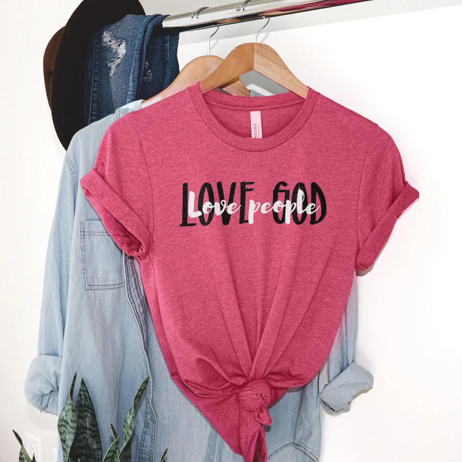 Love God Love People Tee Shirts For Women - Christian Shirts for Women - Religious Tee Shirts