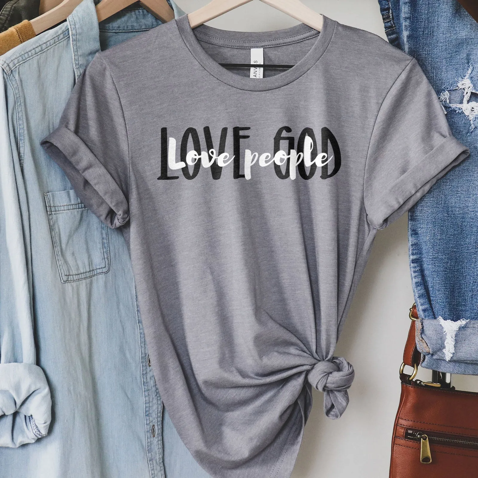 Love God Love People Tee Shirts For Women - Christian Shirts for Women - Religious Tee Shirts