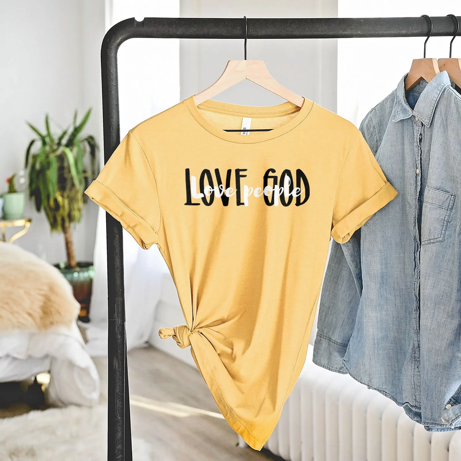 Love God Love People Tee Shirts For Women - Christian Shirts for Women - Religious Tee Shirts