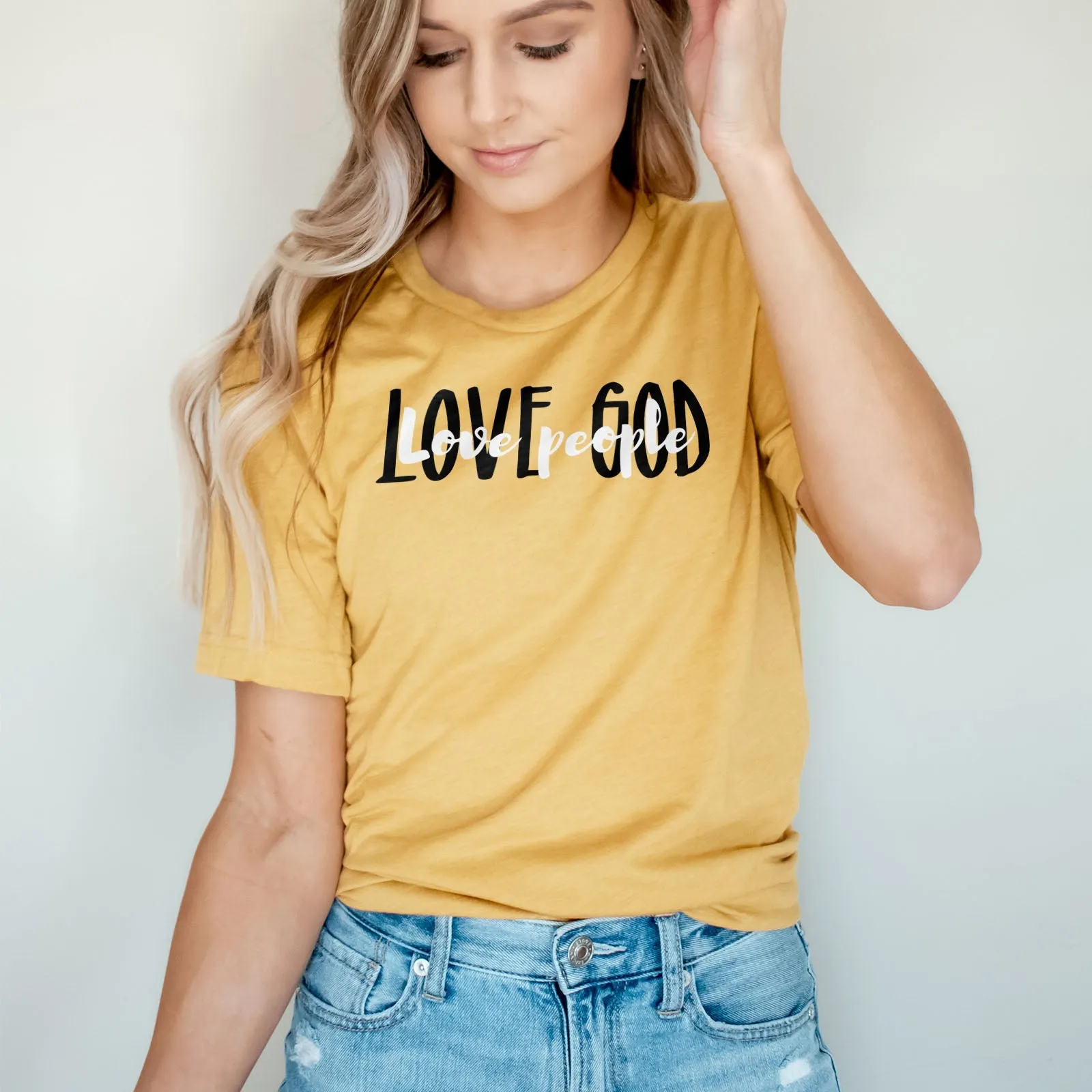 Love God Love People Tee Shirts For Women - Christian Shirts for Women - Religious Tee Shirts