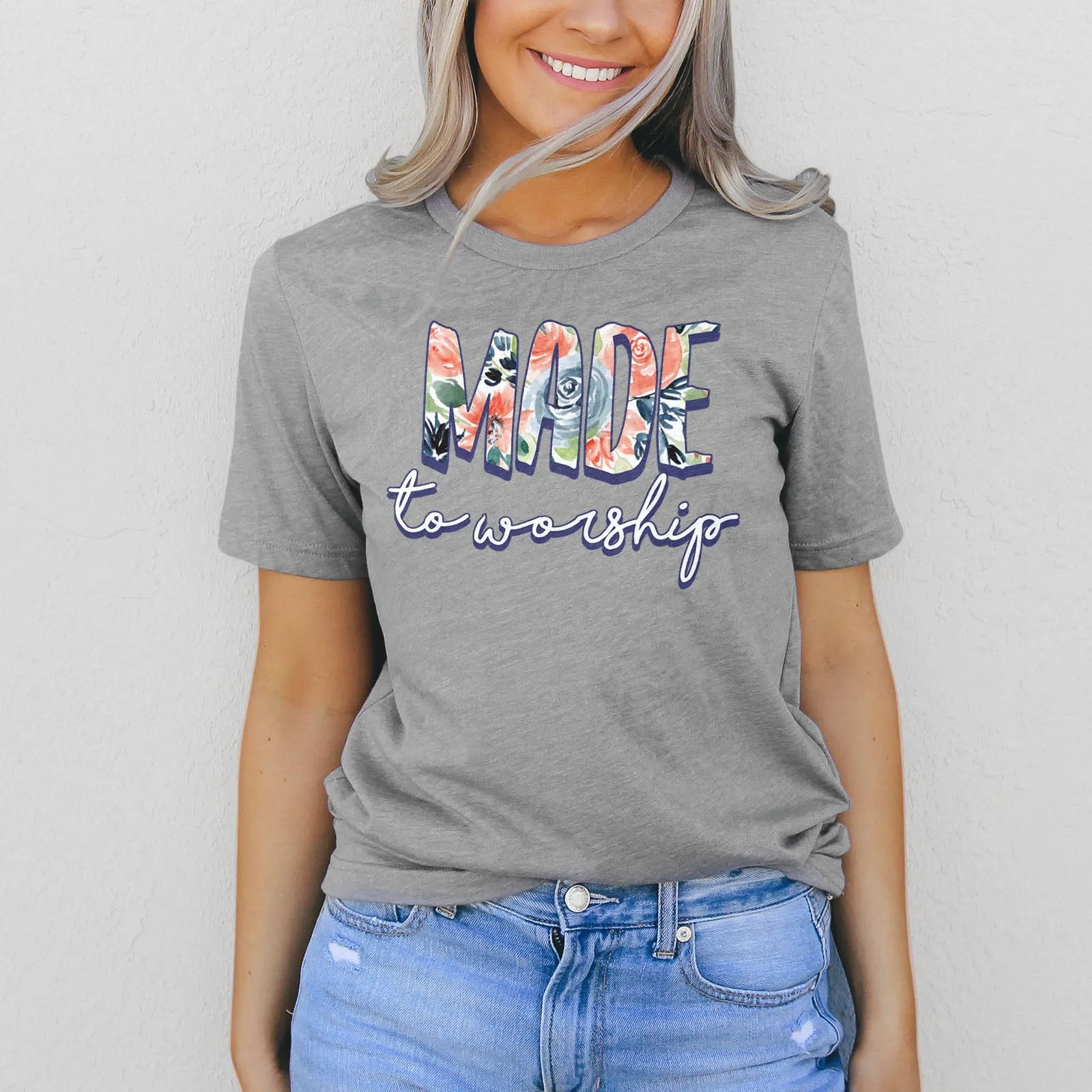 Made to Worship Tee Shirts For Women - Christian Shirts for Women - Religious Tee Shirts