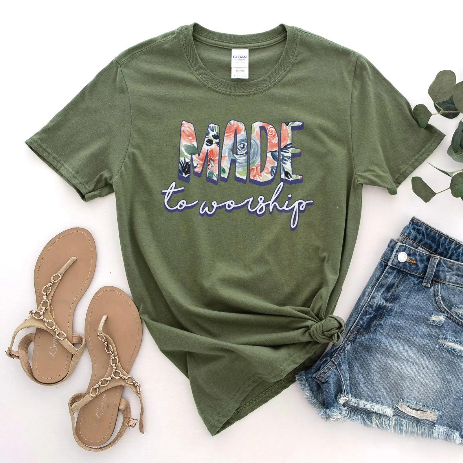 Made to Worship Tee Shirts For Women - Christian Shirts for Women - Religious Tee Shirts